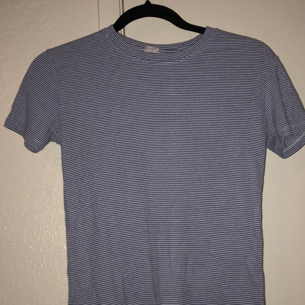 Blue and white striped Brandy Melville top